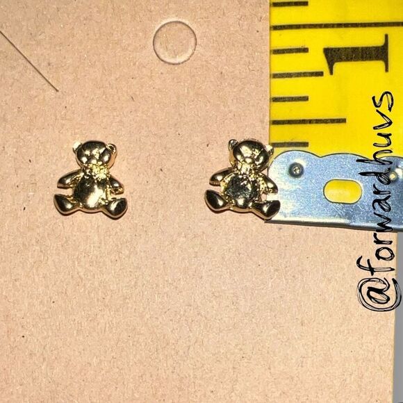 Bundle Sale 3 for $15 | Tiny Teddy Bear Stud Earrings - Picture 5 of 7